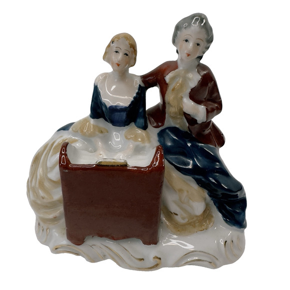 Occupied Japan Figurine 18th Century Couple at Piano Hand Painted 1945-1952 VTG - Picture 1 of 12
